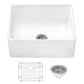 Ruvati Fiamma 23" x 18" White Single Bowl Fireclay Farmhouse Laundry Utility Kitchen Sink