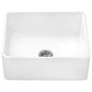 Ruvati Fiamma 23" x 18" White Single Bowl Fireclay Farmhouse Laundry Utility Kitchen Sink
