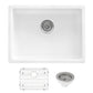 Ruvati Fiamma 24" x 18" White Single Bowl Fireclay Dual Mount Kitchen Sink