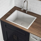 Ruvati Fiamma 24" x 18" White Single Bowl Fireclay Dual Mount Kitchen Sink