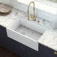 Ruvati Fiamma 30" White Offset Left-Drain Fireclay Farmhouse Kitchen Sink Single Bowl