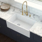 Ruvati Fiamma 30" White Offset Left-Drain Fireclay Farmhouse Kitchen Sink Single Bowl