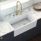 Ruvati Fiamma 30" White Offset Right-Drain Fireclay Farmhouse Kitchen Sink Single Bowl