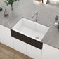 Ruvati Fiamma 30" x 18" Black and White Single Bowl Fireclay Farmhouse Apron-Front Kitchen Sink