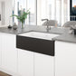 Ruvati Fiamma 30" x 18" Black and White Single Bowl Fireclay Farmhouse Apron-Front Kitchen Sink