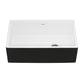 Ruvati Fiamma 30" x 18" Black and White Single Bowl Fireclay Farmhouse Apron-Front Kitchen Sink