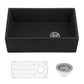 Ruvati Fiamma 30" x 18" Matte Black Single Bowl Fireclay Modern Farmhouse Apron-Front Kitchen Sink