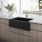 Ruvati Fiamma 30" x 18" Matte Black Single Bowl Fireclay Modern Farmhouse Apron-Front Kitchen Sink