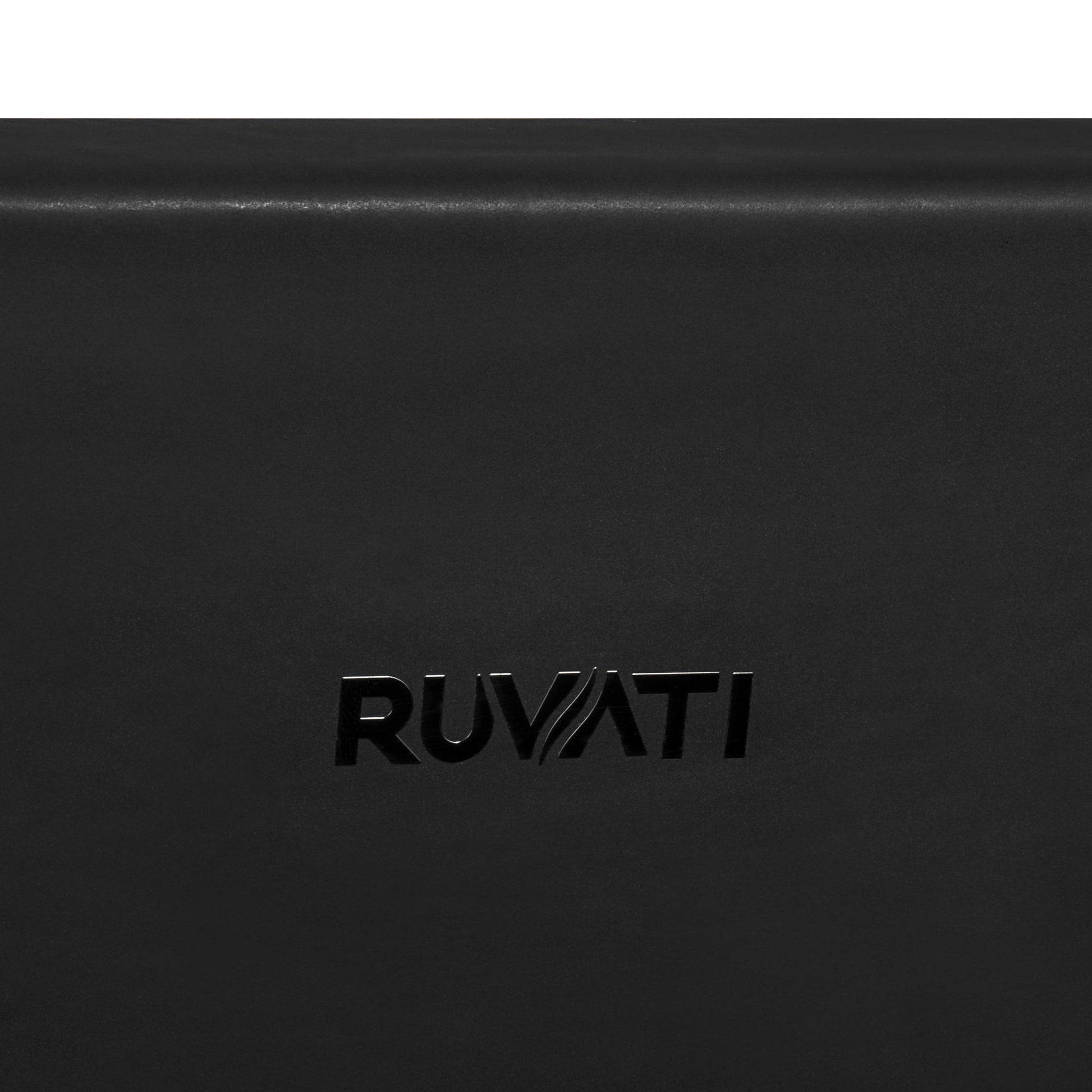 Ruvati Fiamma 30" x 18" Matte Black and Brushed Gold Single Bowl Fireclay Modern Farmhouse Apron-Front Kitchen Sink