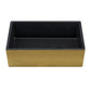 Ruvati Fiamma 30" x 18" Matte Black and Brushed Gold Single Bowl Fireclay Modern Farmhouse Apron-Front Kitchen Sink