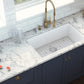 Ruvati Fiamma 30 x 18" White Single Bowl Fireclay Farmhouse Dual Mount Kitchen Sink