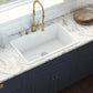 Ruvati Fiamma 30 x 18" White Single Bowl Fireclay Farmhouse Dual Mount Kitchen Sink