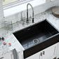 Ruvati Fiamma 30" x 20" Glossy Black Single Bowl Fireclay Reversible Farmhouse Apron-Front Kitchen Sink