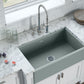 Ruvati Fiamma 30" x 20" Horizon Gray Single Bowl Fireclay Reversible Farmhouse Apron-Front Kitchen Sink