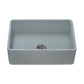 Ruvati Fiamma 30" x 20" Horizon Gray Single Bowl Fireclay Reversible Farmhouse Apron-Front Kitchen Sink