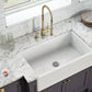 Ruvati Fiamma 30" x 20" White Single Bowl Fireclay Reversible Farmhouse Apron-Front Kitchen Sink