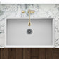 Ruvati Fiamma 30" x 20" White Single Bowl Fireclay Reversible Farmhouse Apron-Front Kitchen Sink