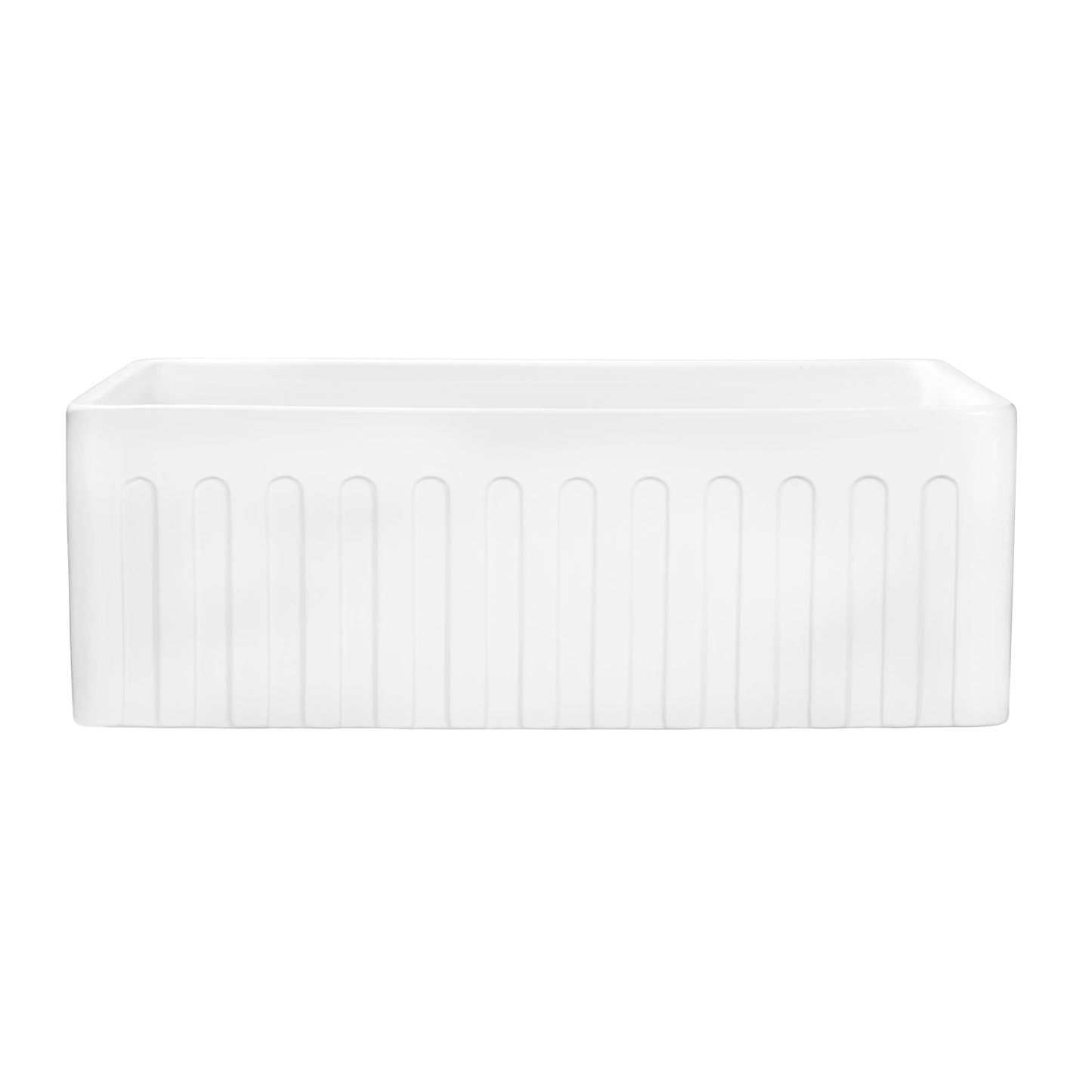 Ruvati Fiamma 30" x 20" White Single Bowl Fireclay Reversible Farmhouse Apron-Front Kitchen Sink