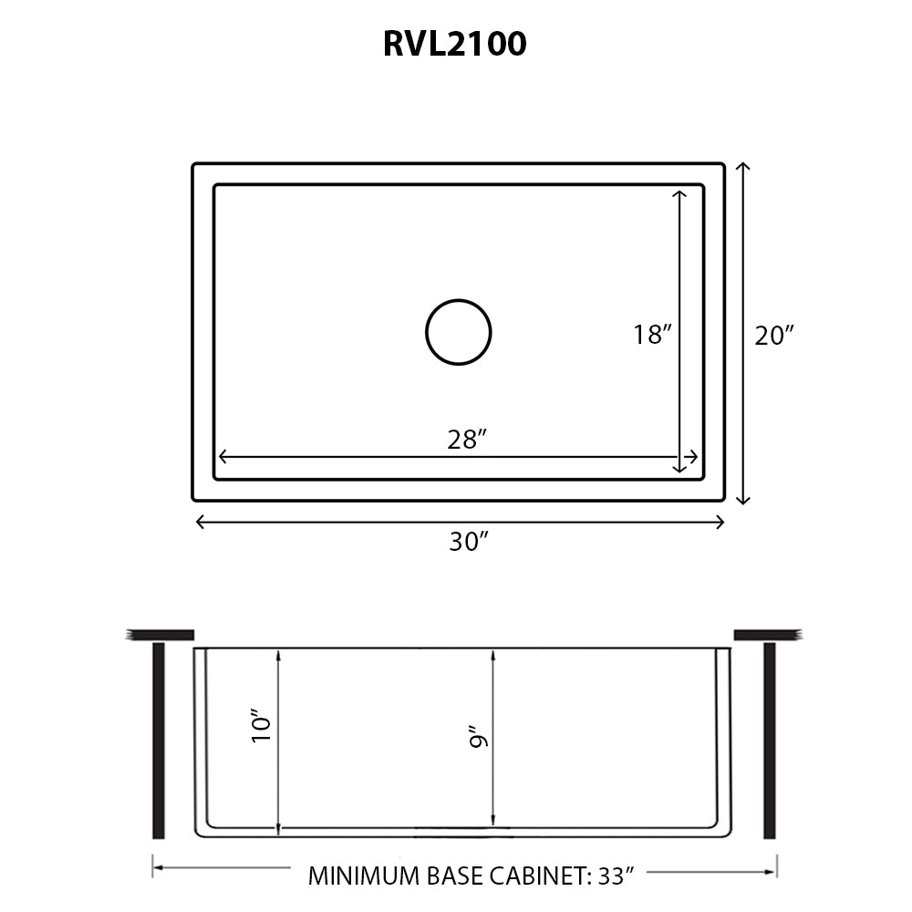 Ruvati Fiamma 30" x 20" White Single Bowl Fireclay Reversible Farmhouse Apron-Front Kitchen Sink