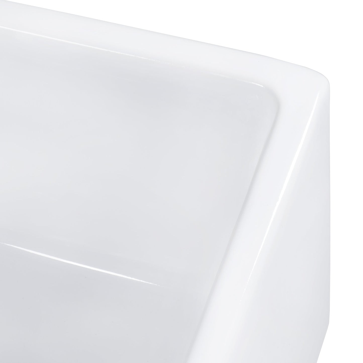 Ruvati Fiamma 33" x 18" White Double Bowl Fireclay Reversible Farmhouse Apron-Front Kitchen Sink