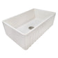 Ruvati Fiamma 33" x 20" Distressed Crackled White Single Bowl Fireclay Reversible Farmhouse Apron-Front Kitchen Sink