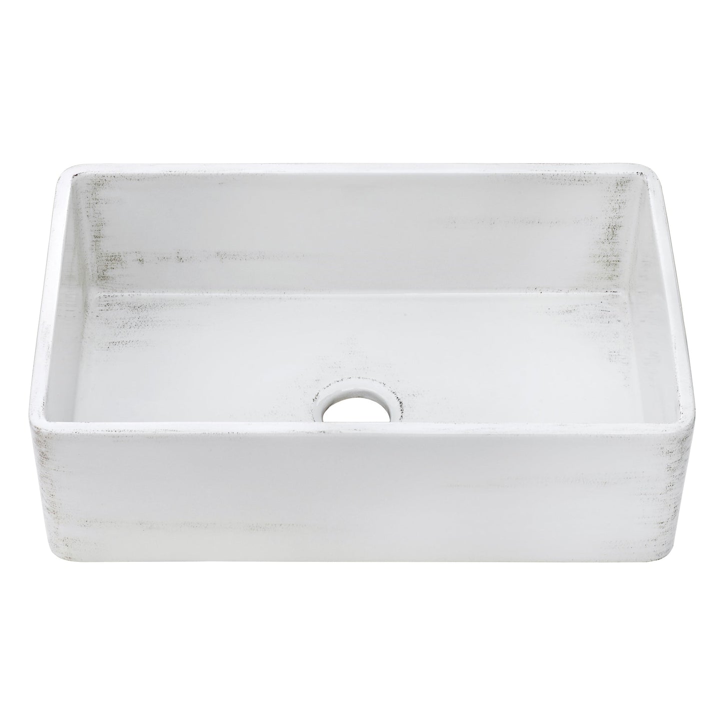 Ruvati Fiamma 33" x 20" Distressed White Single Bowl Fireclay Reversible Farmhouse Apron-Front Kitchen Sink