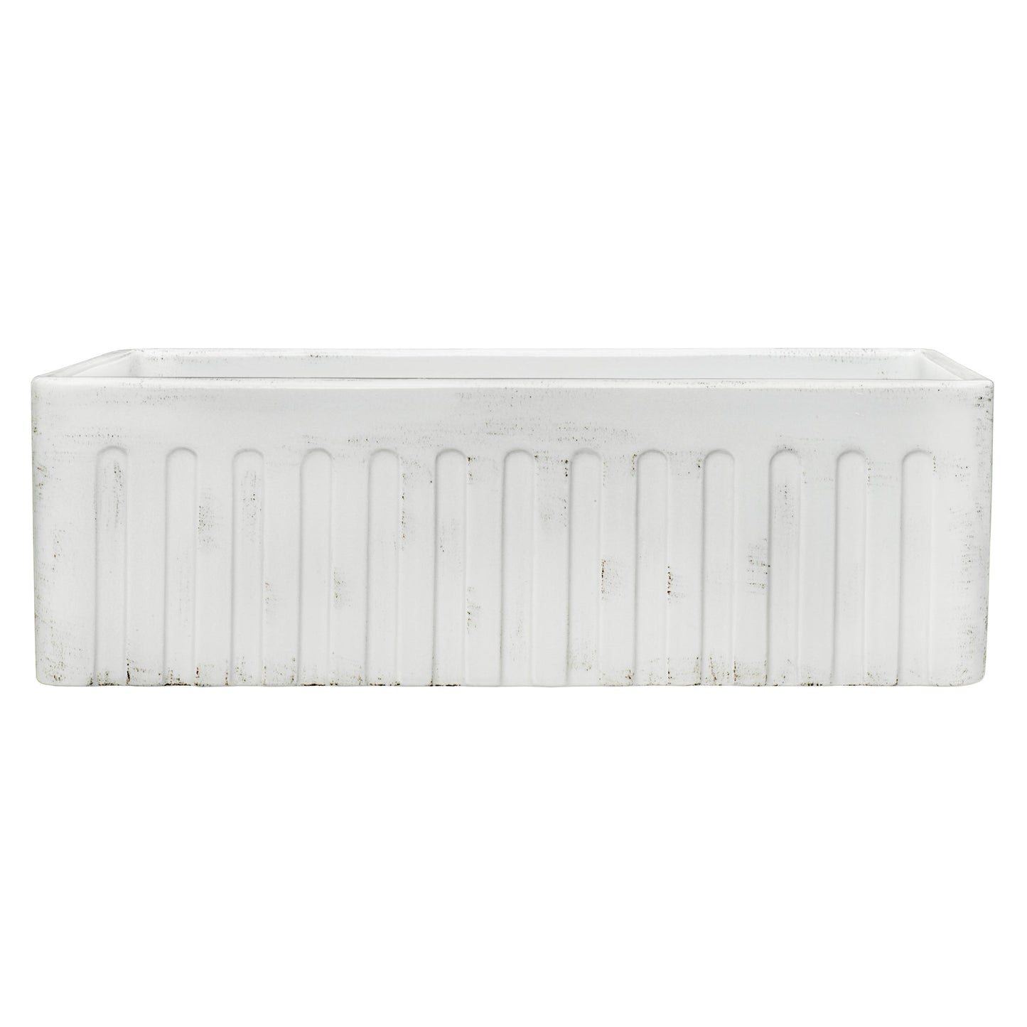 Ruvati Fiamma 33" x 20" Distressed White Single Bowl Fireclay Reversible Farmhouse Apron-Front Kitchen Sink