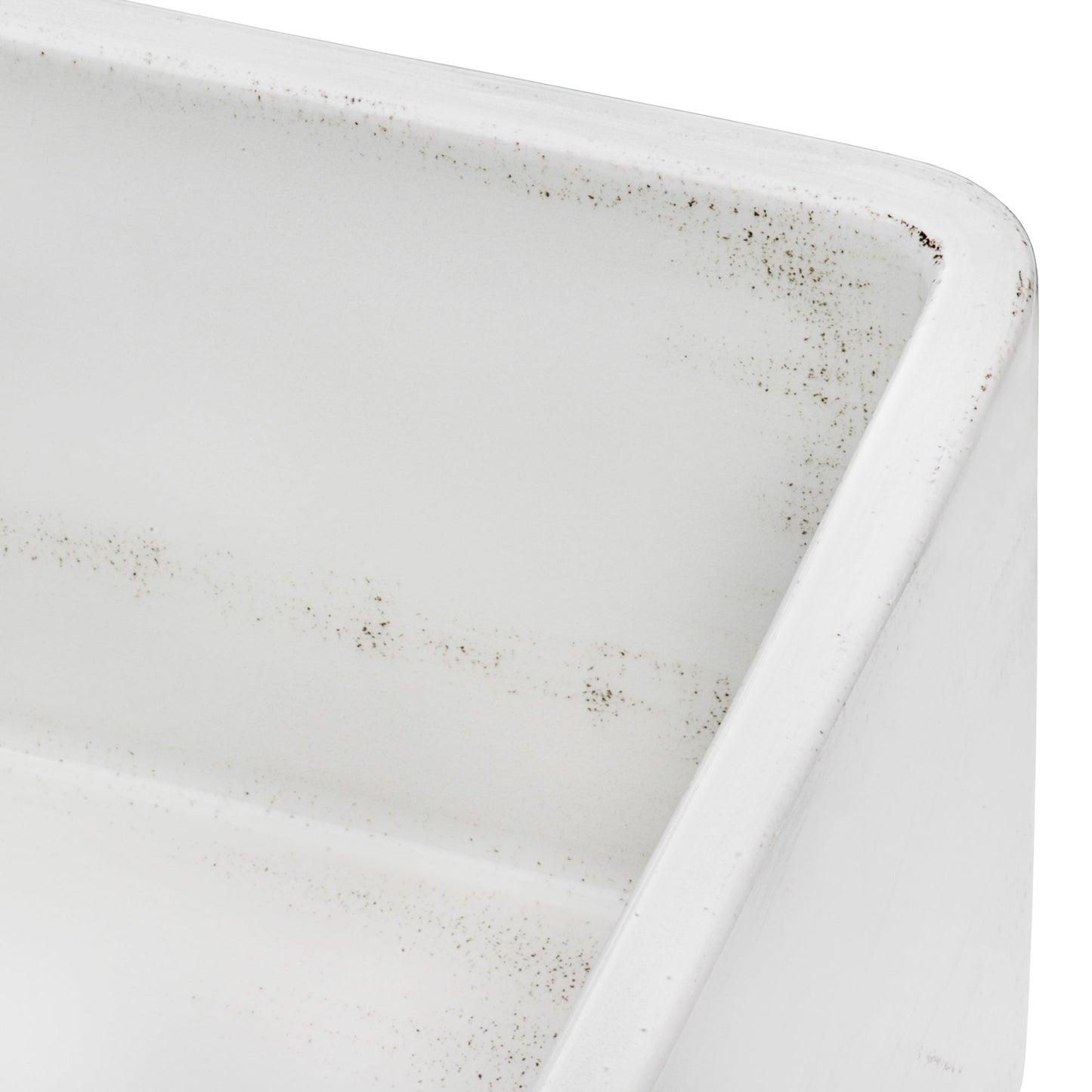 Ruvati Fiamma 33" x 20" Distressed White Single Bowl Fireclay Reversible Farmhouse Apron-Front Kitchen Sink