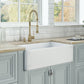 Ruvati Fiamma 33" x 20" Distressed White Single Bowl Fireclay Reversible Farmhouse Apron-Front Kitchen Sink