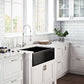 Ruvati Fiamma 33" x 20" Glossy Black Single Bowl Fireclay Reversible Farmhouse Apron-Front Kitchen Sink