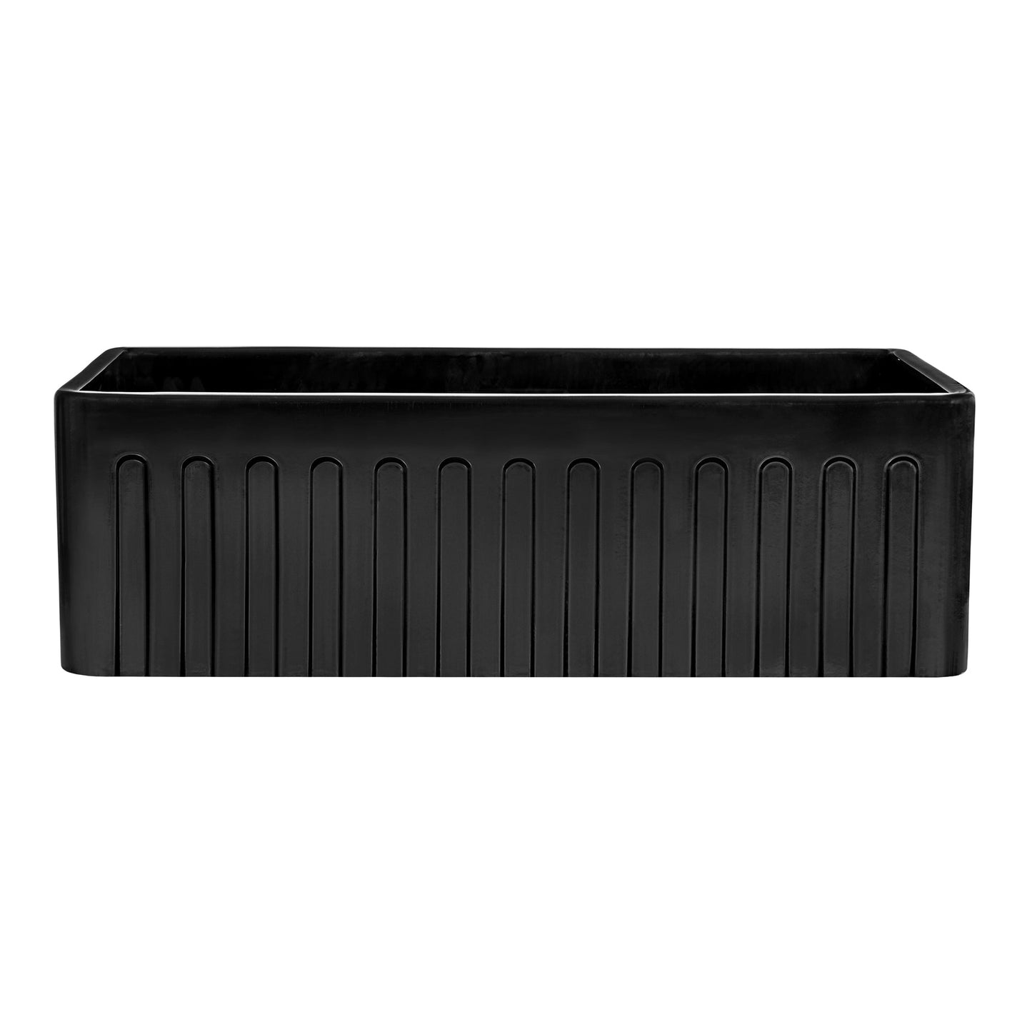 Ruvati Fiamma 33" x 20" Glossy Black Single Bowl Fireclay Reversible Farmhouse Apron-Front Kitchen Sink