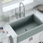 Ruvati Fiamma 33" x 20" Horizon Gray Single Bowl Fireclay Reversible Farmhouse Apron-Front Kitchen Sink