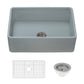 Ruvati Fiamma 33" x 20" Horizon Gray Single Bowl Fireclay Reversible Farmhouse Apron-Front Kitchen Sink