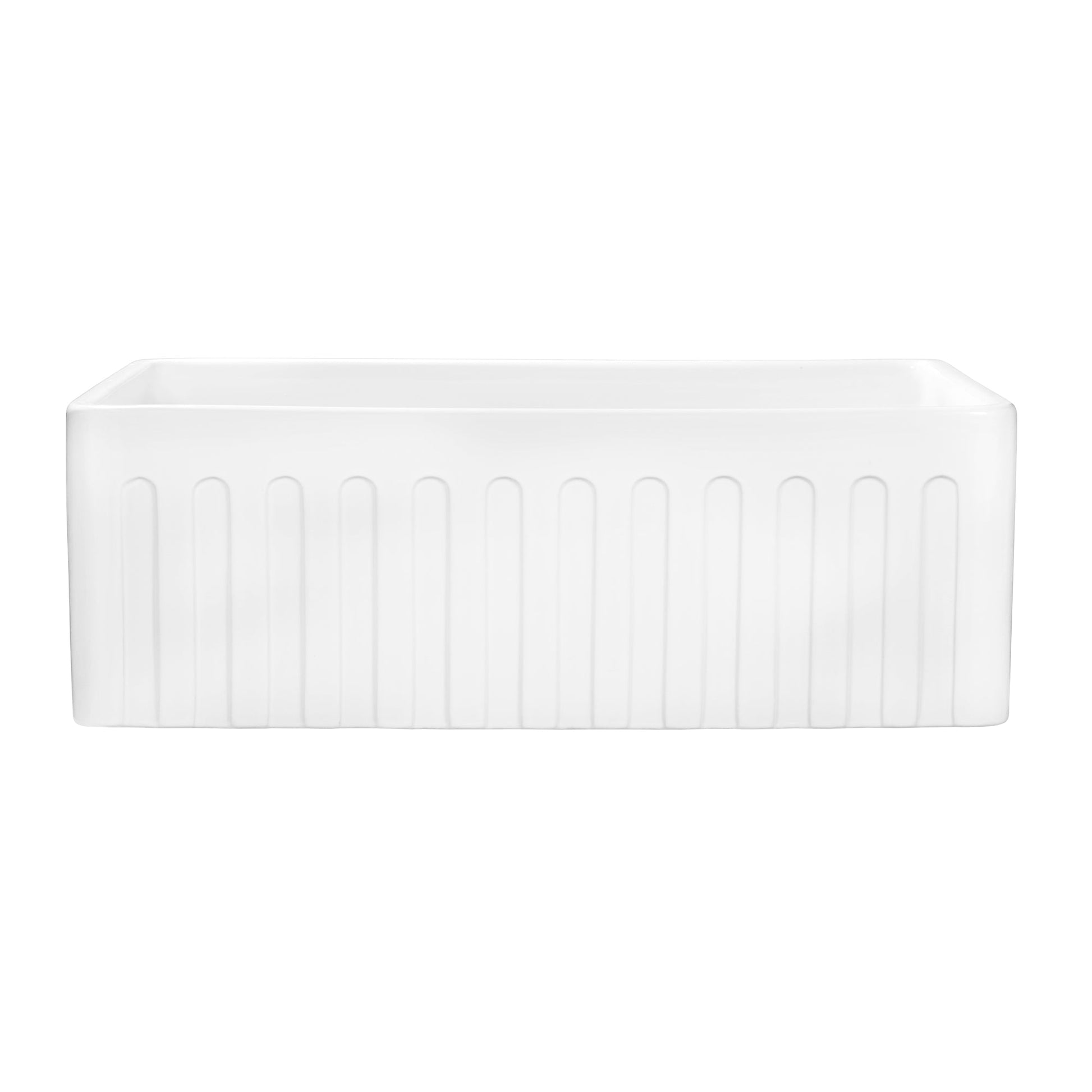 Ruvati Fiamma 33" x 20" White Single Bowl Fireclay Reversible Farmhouse Apron-Front Kitchen Sink