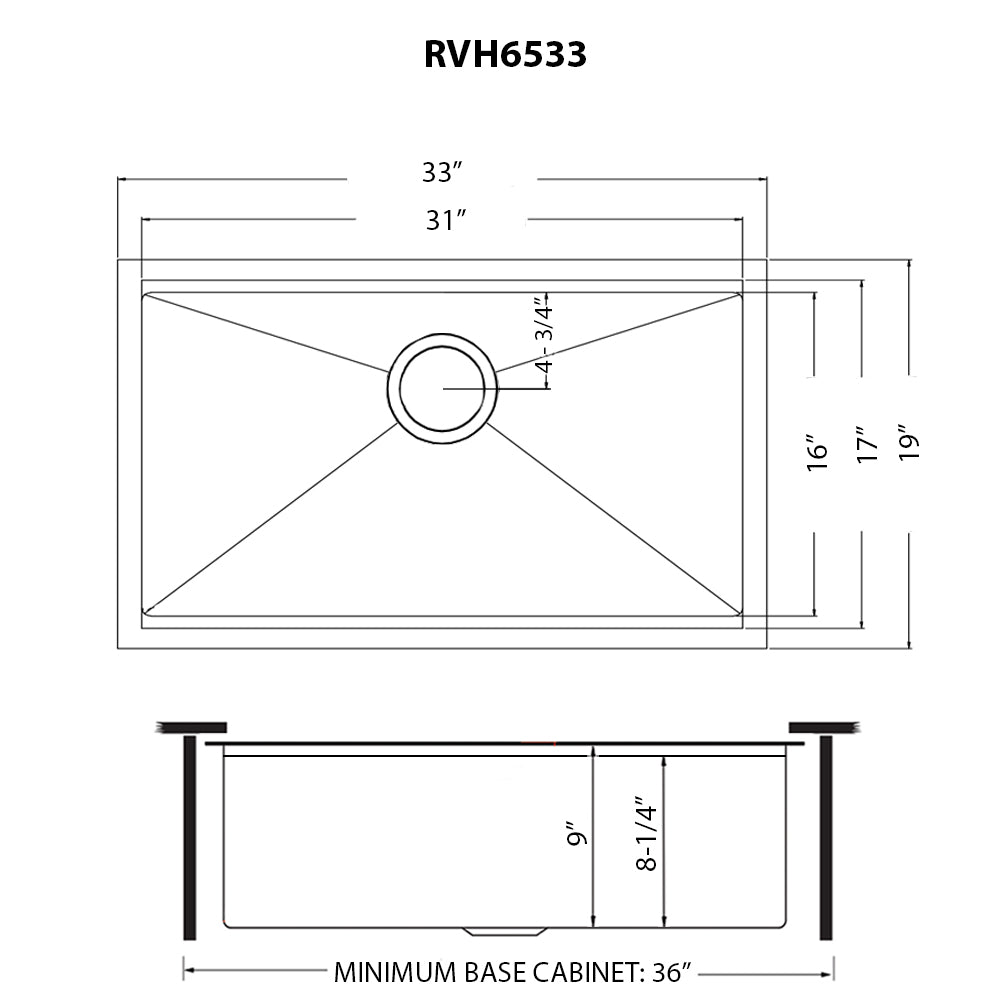 Ruvati Giana 33” Gunmetal Matte Black Undermount Stainless Steel Single Bowl Workstation Kitchen Sink With Basket Strainer, Bottom Rinse Grid and Drain Assembly