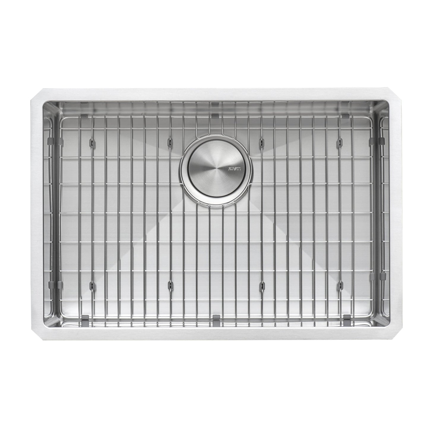 Ruvati Gravena 26” x 18" Undermount Stainless Steel Single Bowl Tight Radius Kitchen Sink With Basket Strainer, Bottom Rinse Grid and Drain Assembly