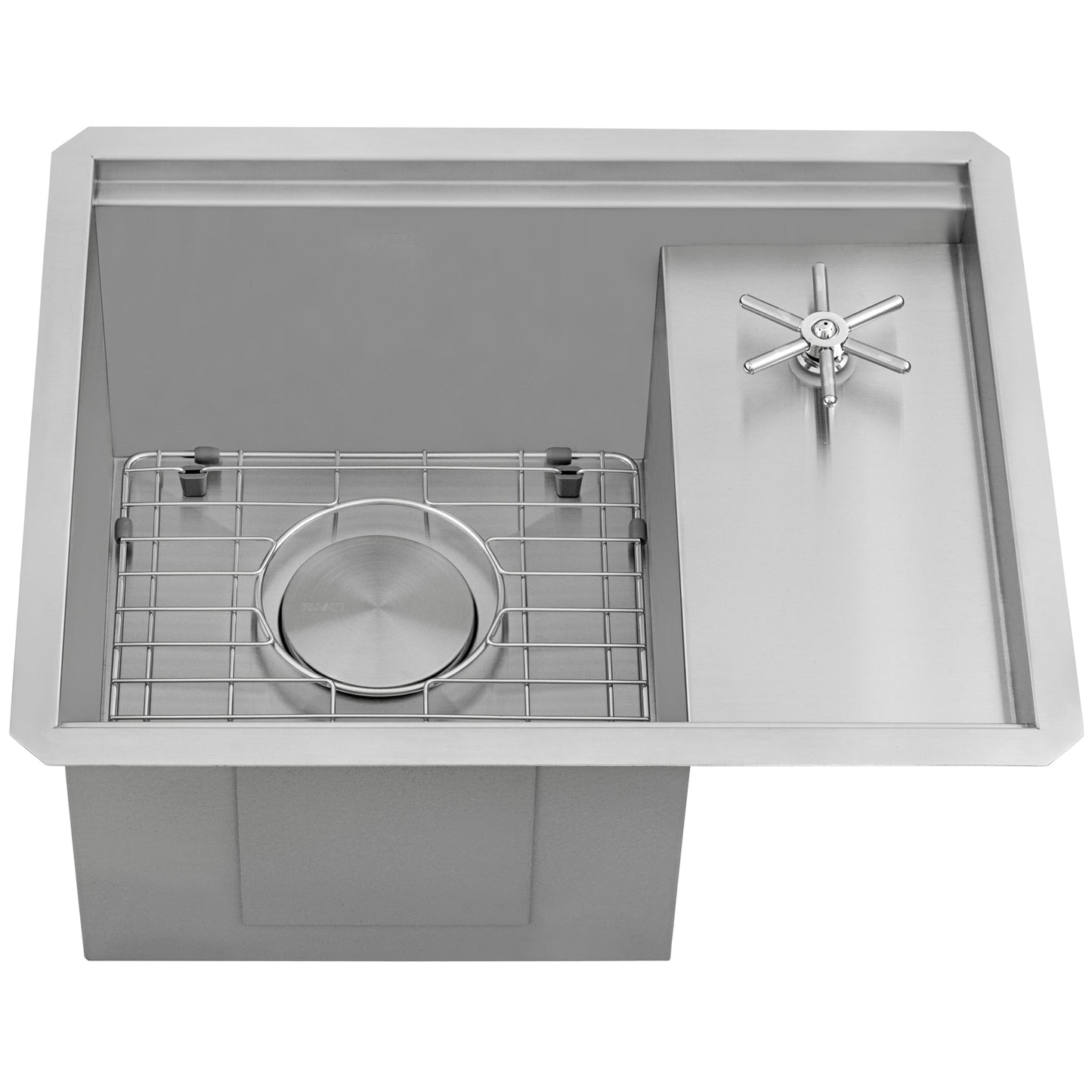 Ruvati Ibiza 22" Stainless Steel Workstation Sink With Glass Rinser and Washer