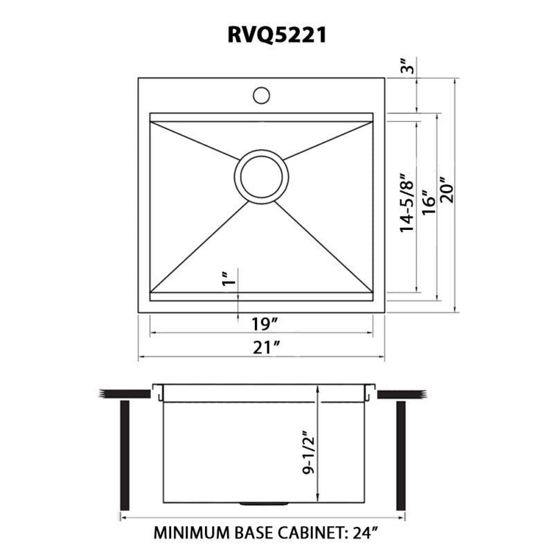 Ruvati Merino 21" x 20" Stainless Steel Topmount Workstation for Outdoor Sink