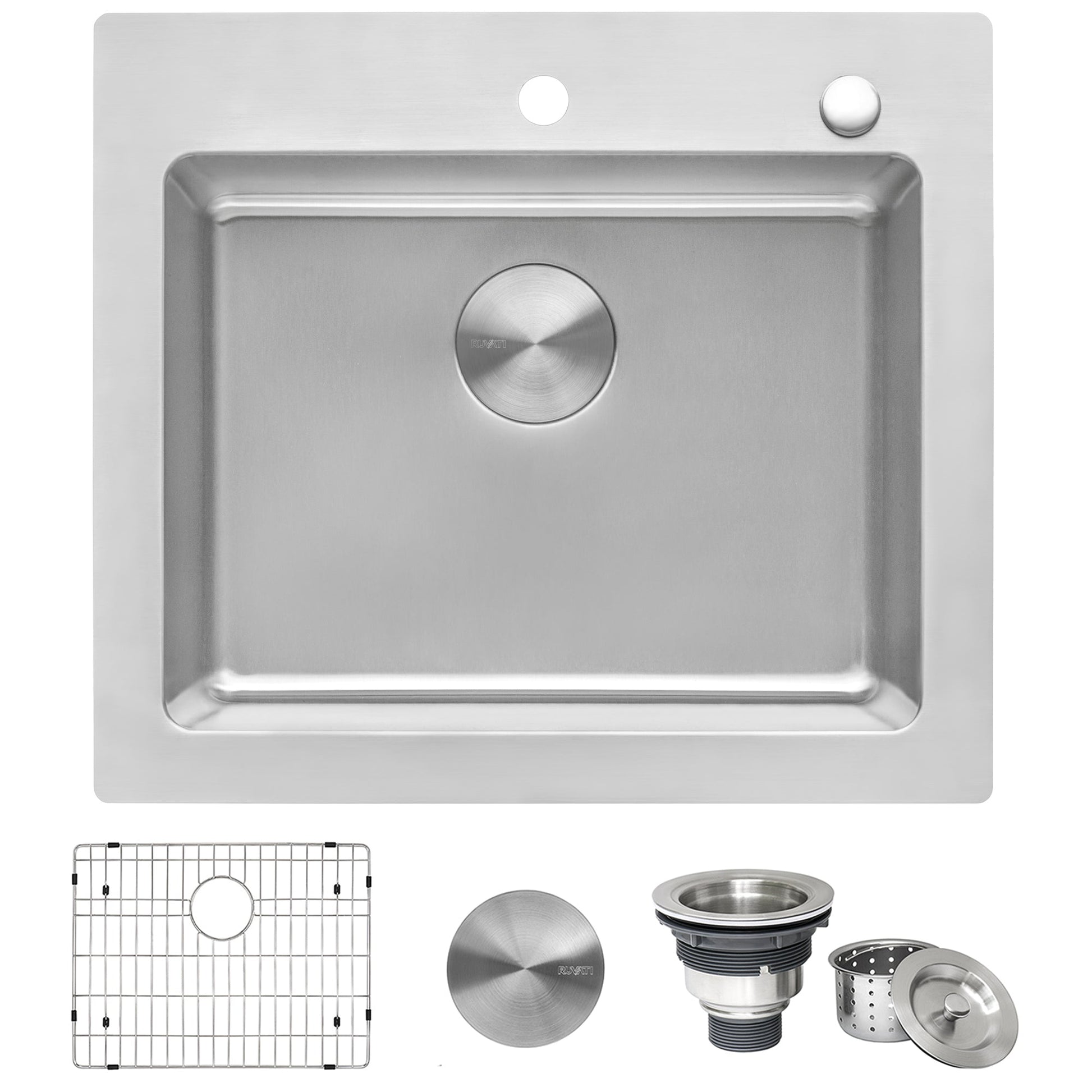 Ruvati Modena 25" x 22" Stainless Steel Single Bowl Drop-in Topmount Kitchen Sink