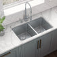 Ruvati Modena 28" x 18" Stainless Steel 50/50 Double Bowl Undermount Kitchen Sink