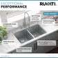 Ruvati Modena 28" x 18" Stainless Steel 50/50 Double Bowl Undermount Kitchen Sink