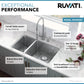 Ruvati Modena 32" x 18" Stainless Steel 30/70 Double Bowl Undermount Kitchen Sink