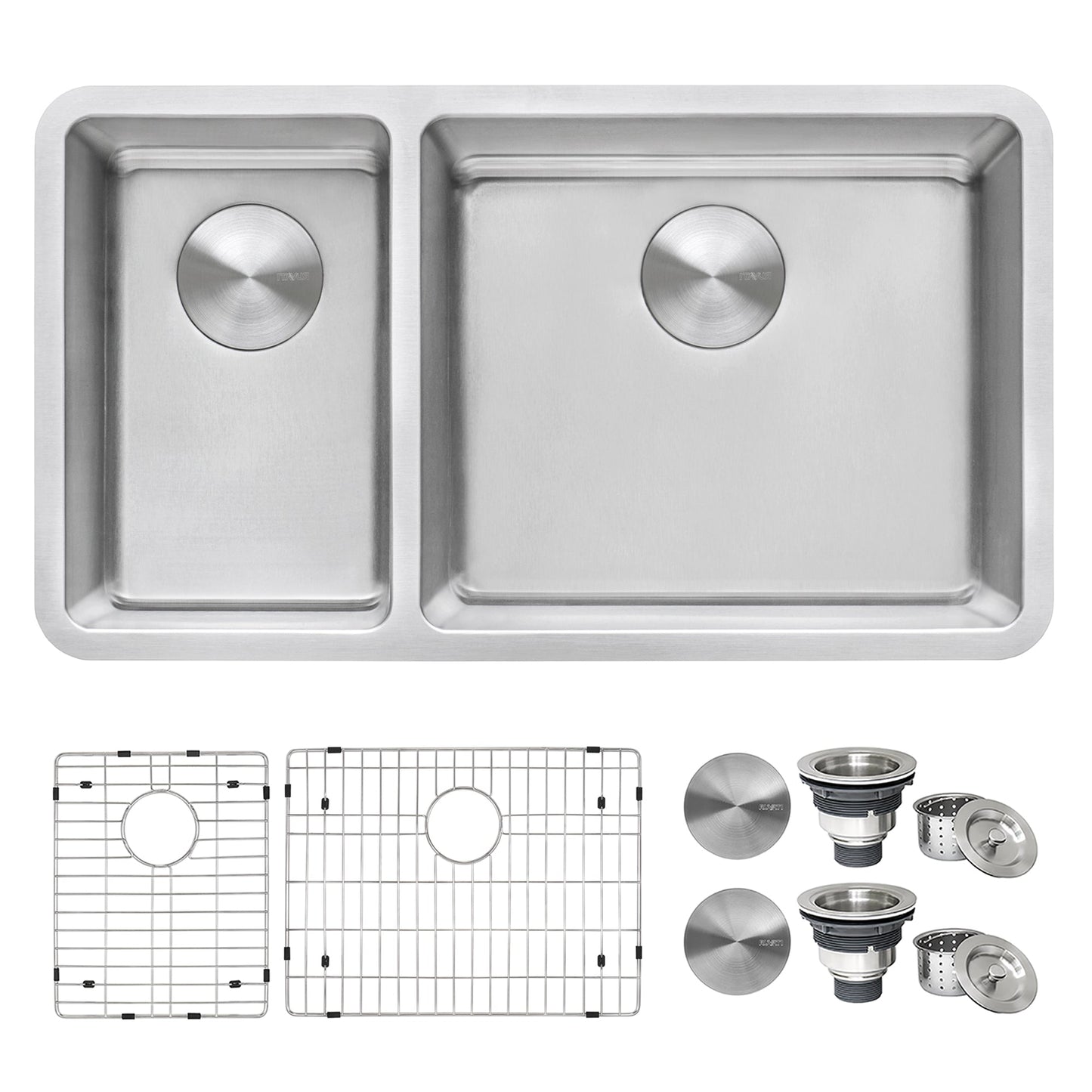 Ruvati Modena 32" x 18" Stainless Steel 30/70 Double Bowl Undermount Kitchen Sink