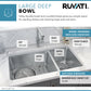 Ruvati Modena 32" x 18" Stainless Steel 70/30 Double Bowl Undermount Kitchen Sink