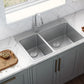 Ruvati Modena 33" x 22" Stainless Steel 30/70 Double Bowl Drop-in Topmount Kitchen Sink