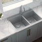 Ruvati Modena 33" x 22" Stainless Steel 50/50 Double Bowl Drop-in Topmount Kitchen Sink