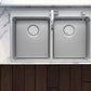 Ruvati Modena 33" x 22" Stainless Steel 50/50 Double Bowl Drop-in Topmount Kitchen Sink