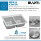 Ruvati Modena 33" x 22" Stainless Steel 50/50 Double Bowl Drop-in Topmount Kitchen Sink