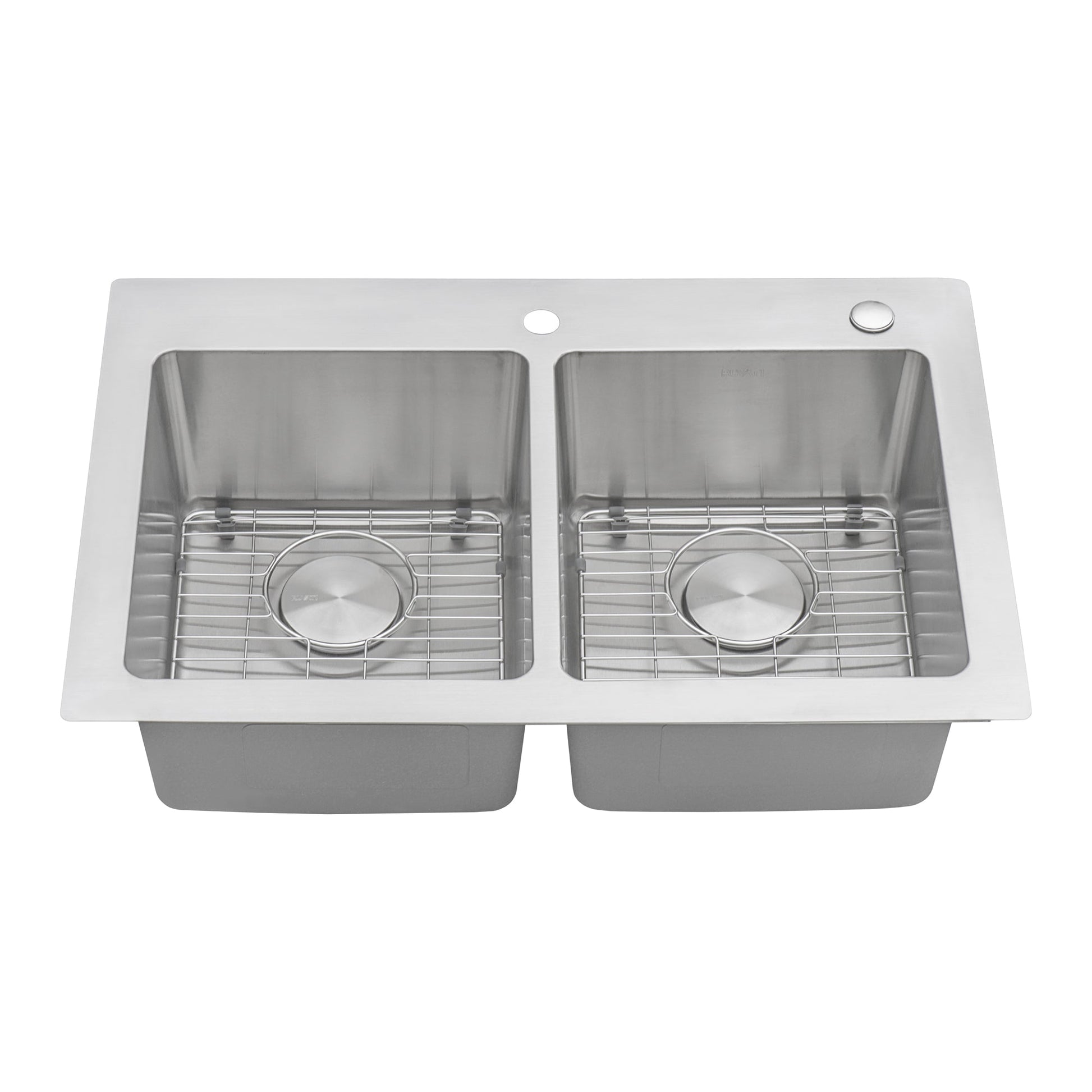 Ruvati Modena 33" x 22" Stainless Steel 50/50 Double Bowl Drop-in Topmount Kitchen Sink