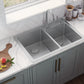 Ruvati Modena 33" x 22" Stainless Steel 60/50 Double Bowl Drop-in Topmount Kitchen Sink